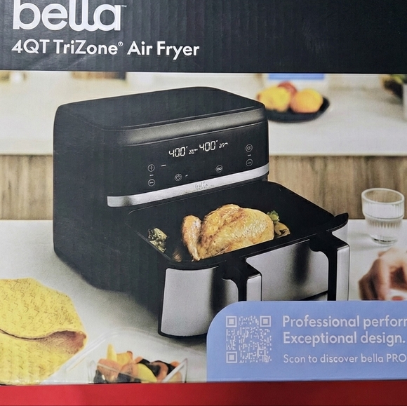 Abella Pro 4QT TriZone Air Fryer - Black and Silver - Picture 2 of 2